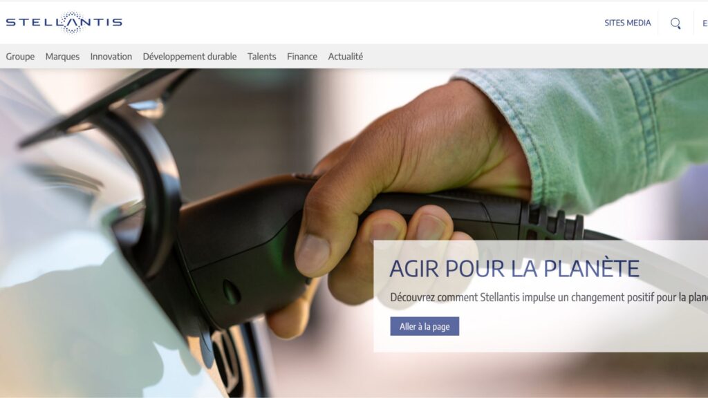 La page d'accueil du site officiel de Stellantis. // Source : Stellantis La page d'accueil du site officiel de Stellantis. // Source : Stellantis