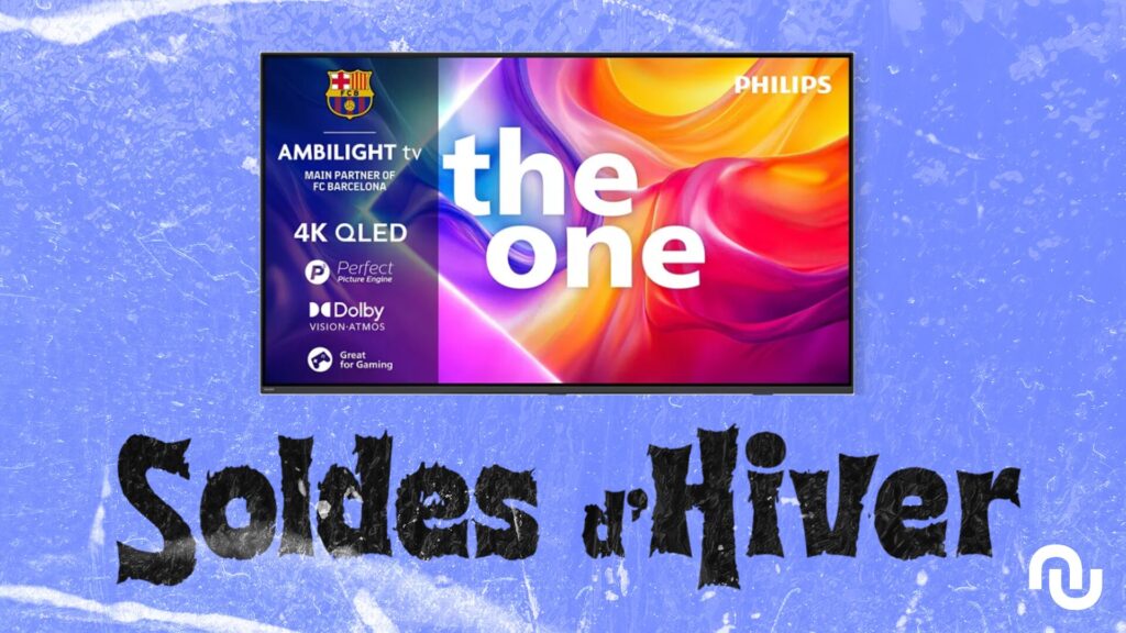 TV QLED Philips 65 Ambilight // Source : Montage Numerama TV QLED Philips 65 Ambilight // Source : Montage Numerama