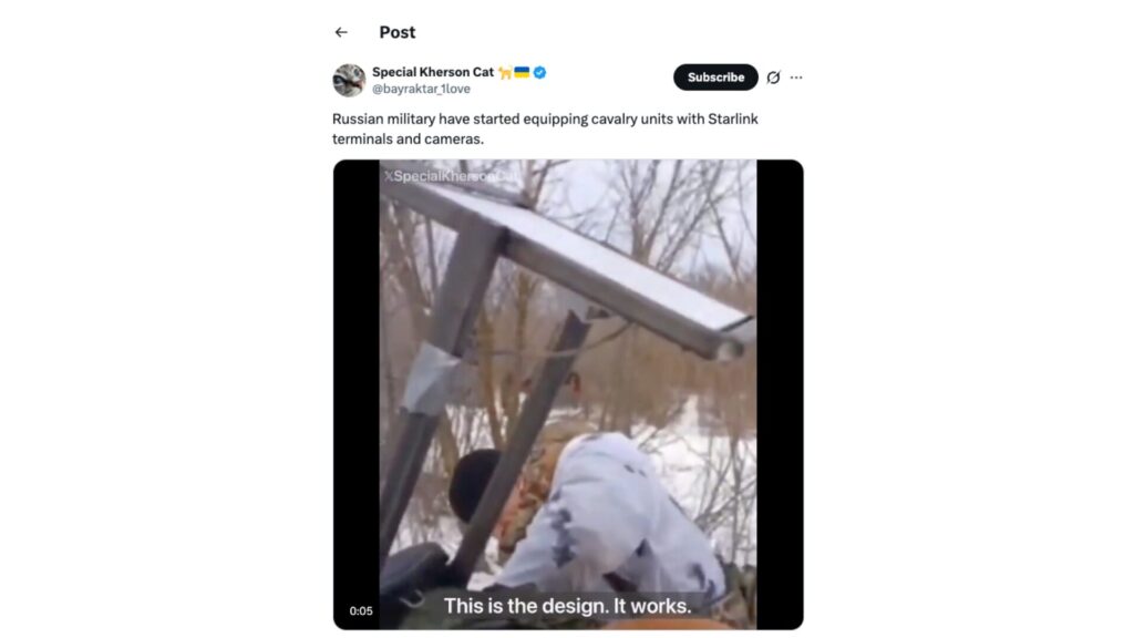 L'une des vidéos en question. // Source : Special Kherson Cat ( @ bayraktar_1love ) sur X L'une des vidéos en question. // Source : Special Kherson Cat ( @ bayraktar_1love ) sur X