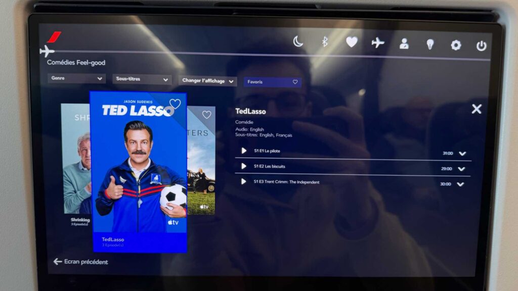 Ted Lasso sur les vols Air France. // Source : Numerama Ted Lasso sur les vols Air France. // Source : Numerama