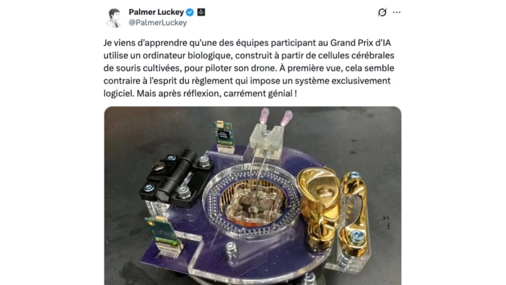 Le message (traduit) publié sur X par Palmer Luckey. // Source : Palmer Luckey 