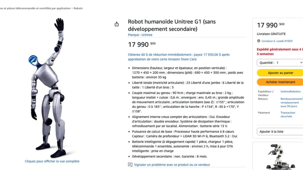 Le G1 est disponible sur Amazon.com // Source : Capture d'écran Numerama Le G1 est disponible sur Amazon.com // Source : Capture d'écran Numerama