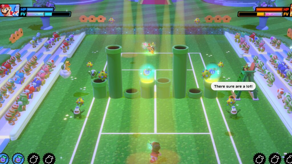 Mario Tennis Fever sous LSD. // Source : Nintendo / Capture d'écran Numerama