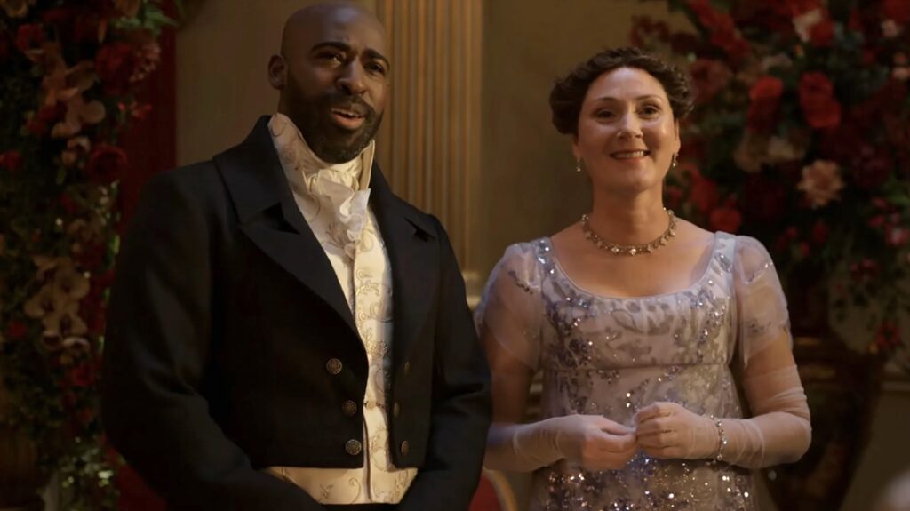 Marcus et Violet dans Bridgerton // Source : Netflix Marcus et Violet dans Bridgerton // Source : Netflix