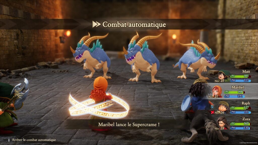 Les combats autromatiques s'effectuent d'un seulappuie sur la toiche Otpion. // Source : Capture PS5 Les combats autromatiques s'effectuent d'un seulappuie sur la toiche Otpion. // Source : Capture PS5