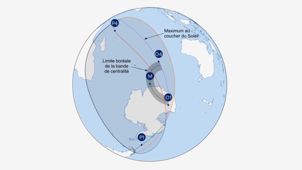 Visibilité de l'éclipse solaire du 17 février 2026. // Source : LTE Visibilité de l'éclipse solaire du 17 février 2026. // Source : LTE