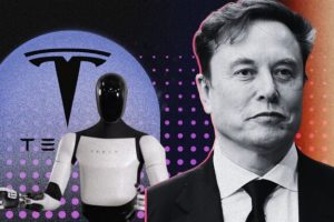 Tesla et la fin des voitures // Source : Raphaelle Baut - Canva Tesla et la fin des voitures // Source : Raphaelle Baut - Canva