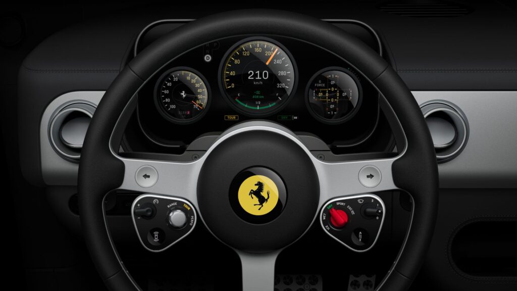 L'intérieur de la future Ferrari Luce 100 % électrique. // Source : Ferrari L'intérieur de la future Ferrari Luce 100 % électrique. // Source : Ferrari