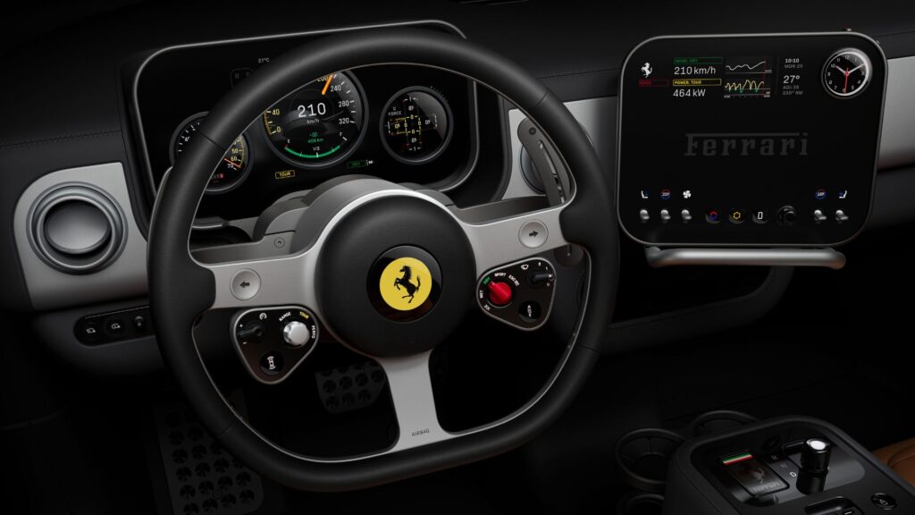L'intérieur de la future Ferrari Luce 100 % électrique. // Source : Ferrari L'intérieur de la future Ferrari Luce 100 % électrique. // Source : Ferrari