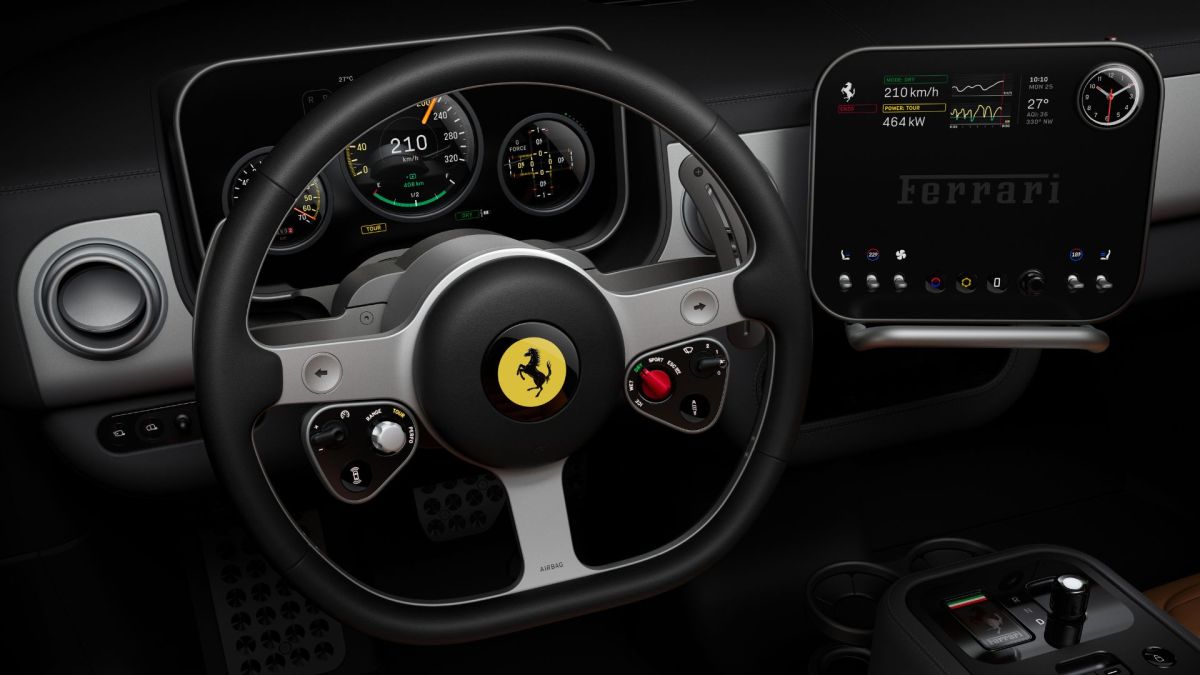 L'intérieur de la future Ferrari Luce 100 % électrique. // Source : Ferrari L'intérieur de la future Ferrari Luce 100 % électrique. // Source : Ferrari