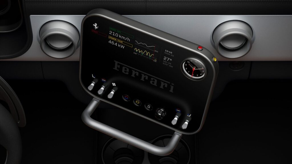 L'intérieur de la future Ferrari Luce 100 % électrique. // Source : Ferrari L'intérieur de la future Ferrari Luce 100 % électrique. // Source : Ferrari