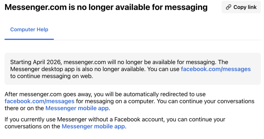Facebook a une dent contre Messenger. Facebook a une dent contre Messenger.