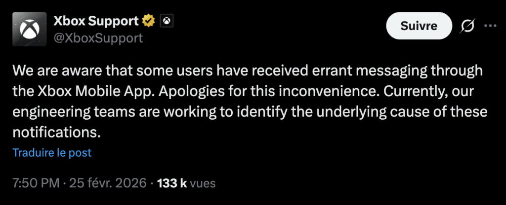 La réponse de Xbox publiée après les messages étranges. La réponse de Xbox publiée après les messages étranges.