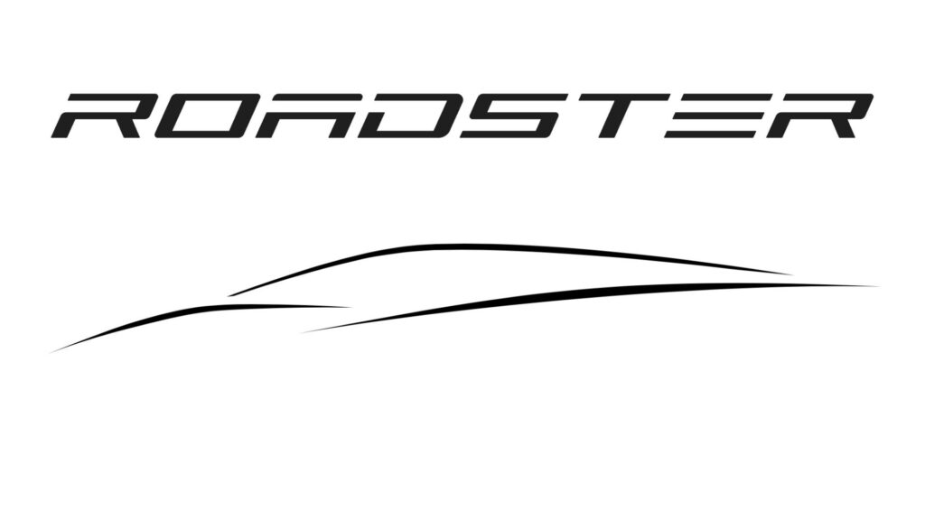 La nouvelle silhouette du Tesla Roadster et sa police d'écriture. // Source : USPTO La nouvelle silhouette du Tesla Roadster et sa police d'écriture. // Source : USPTO