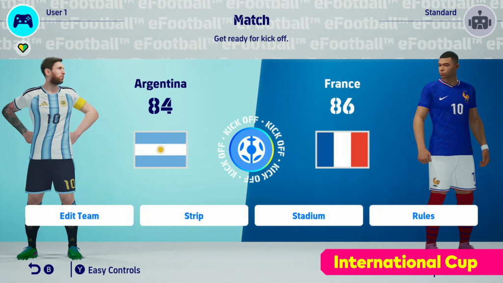 Argentine vs. France : ils sont taquins chez Konami. Argentine vs. France : ils sont taquins chez Konami.