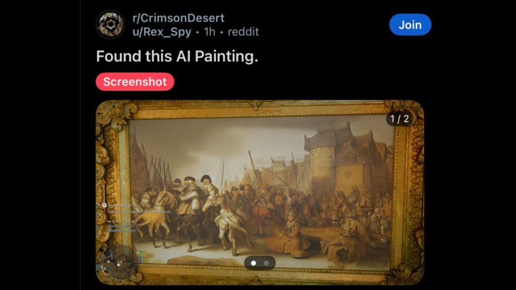 Sur Reddit, des utilisateurs ont trouvé des tableaux générés par IA. // Source : GameRoll sur X Sur Reddit, des utilisateurs ont trouvé des tableaux générés par IA. // Source : GameRoll sur X