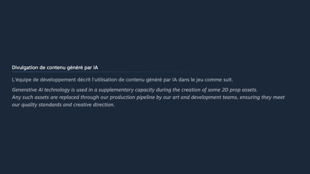 La page Steam du jeu a été mise à jour // Source : Capture d'écran Numerama La page Steam du jeu a été mise à jour // Source : Capture d'écran Numerama