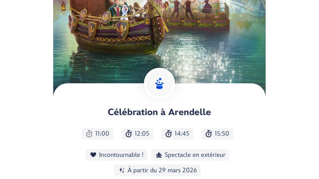 Le spectacle où Olaf doit, normalement, apparaître tous les jours. // Source : Numerama Le spectacle où Olaf doit, normalement, apparaître tous les jours. // Source : Numerama