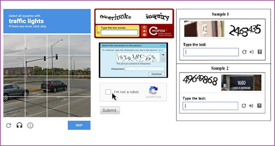 Différents types de Captcha à travers le temps // Source : NextCaptcha Différents types de Captcha à travers le temps // Source : NextCaptcha