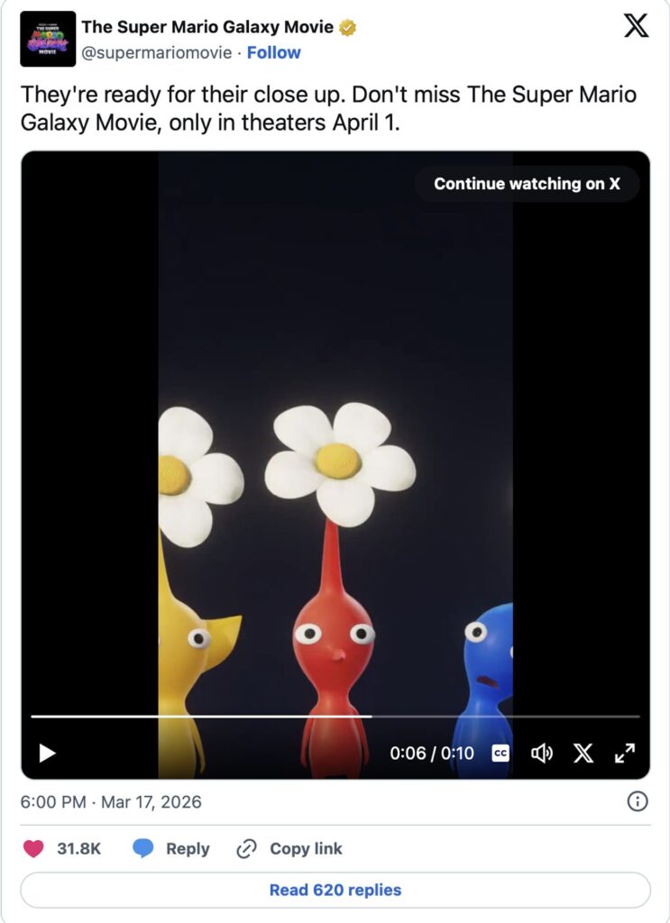 Les Pikmin dans Super Mario Galaxy Le Film // Source : Capture d'écran sur X Les Pikmin dans Super Mario Galaxy Le Film // Source : Capture d'écran sur X