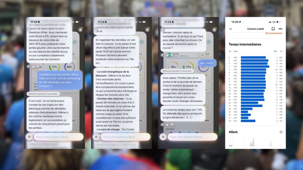 Regardez comme Bevel prend en compte les moindres détails ! Et le screenshot de droite a suffi à Gemini pour analyser ma course et ses lacunes. // Source : Captures d'écran Numerama Regardez comme Bevel prend en compte les moindres détails ! Et le screenshot de droite a suffi à Gemini pour analyser ma course et ses lacunes. // Source : Captures d'écran Numerama
