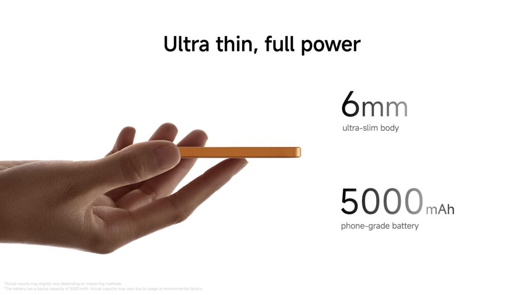 La finesse de la batterie Xiaomi est exceptionnelle.