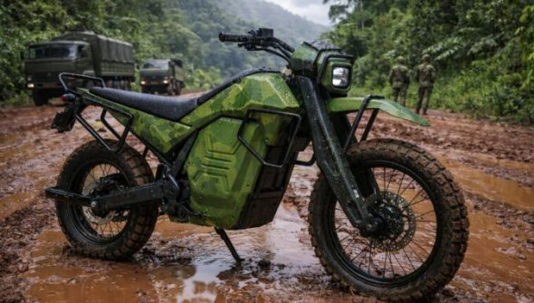 La NorthForge Dispatch, la future moto électrique des militaires canadiens. // Source : NorthForge La NorthForge Dispatch, la future moto électrique des militaires canadiens. // Source : NorthForge