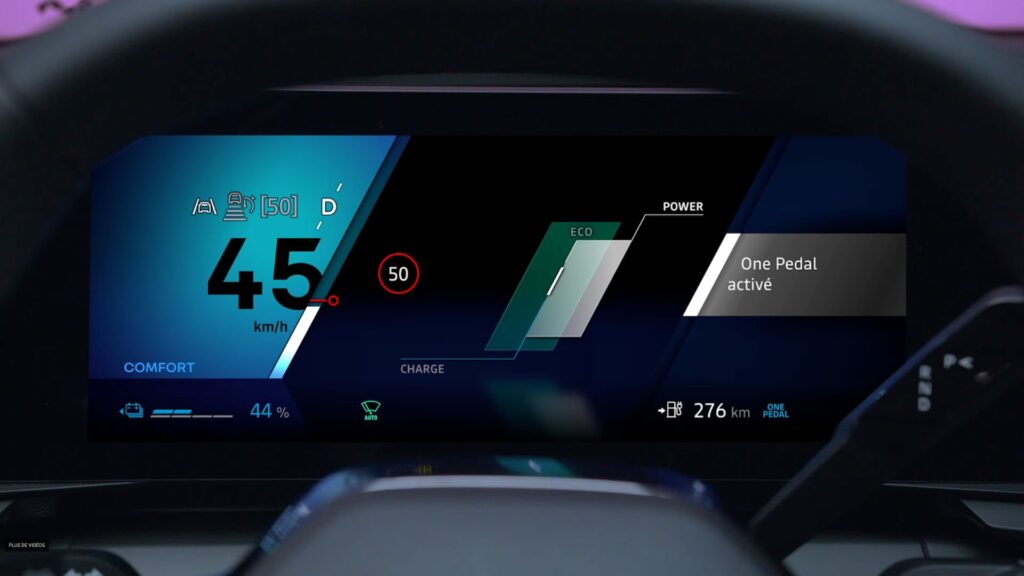 Le mode One Pedal sur une Renault 5 électrique. // Source : Renault via YouTube