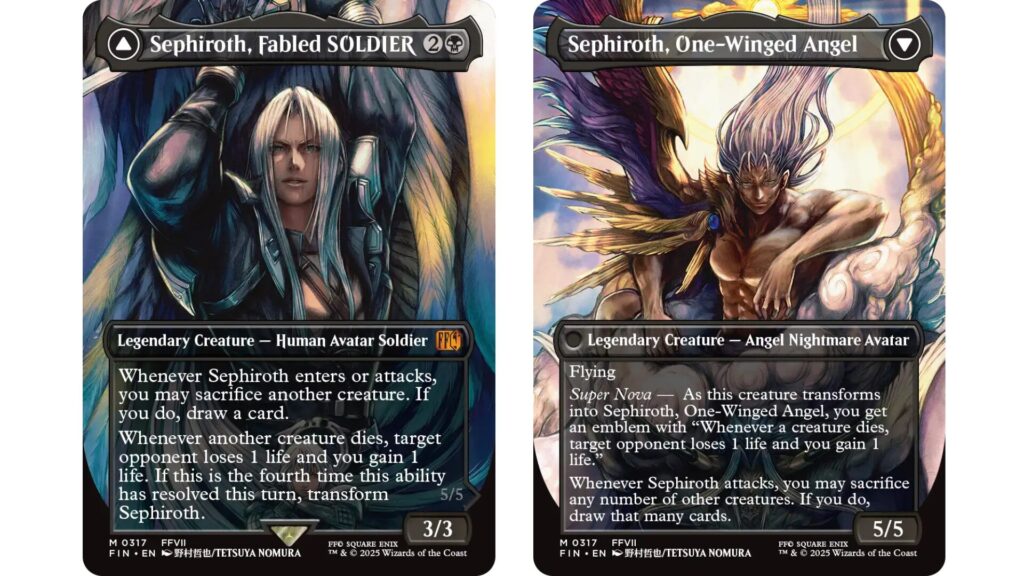 Les deux illustrations de Sephiroth // Source : Square Enix and Les deux illustrations de Sephiroth // Source : Square Enix and