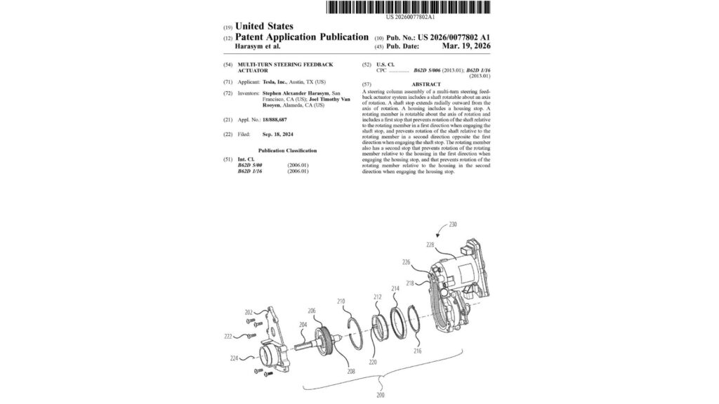 Le brevet de Tesla pour une nouvelle direction électronique. // Source : USPTO Le brevet de Tesla pour une nouvelle direction électronique. // Source : USPTO