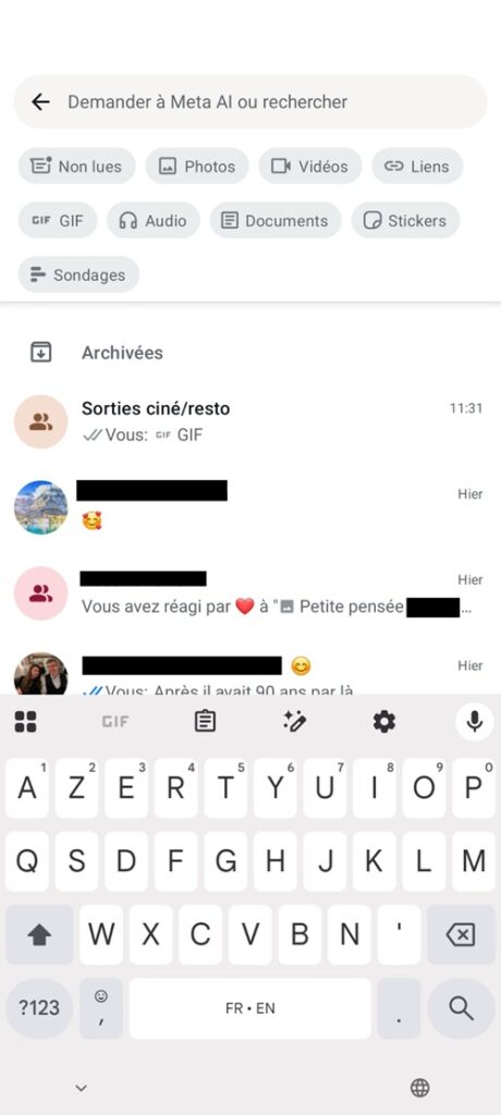 WhatsApp recherche WhatsApp recherche