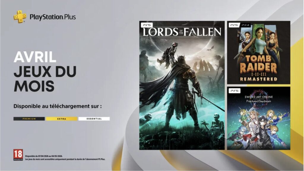 PlayStation Plus en avril 2026 // Source : Sony