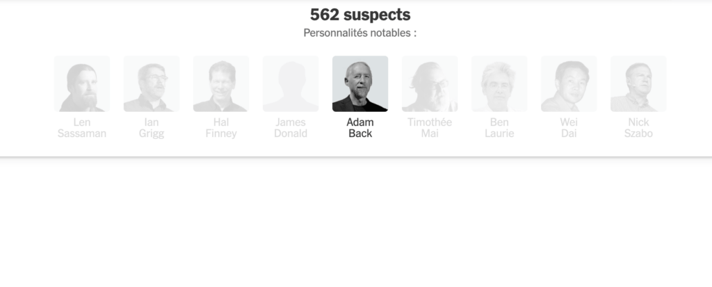 A la fin de l'enquête, Adam Back devient le suspect le plus crédible // Source : Capture d'écran New York Times A la fin de l'enquête, Adam Back devient le suspect le plus crédible // Source : Capture d'écran New York Times