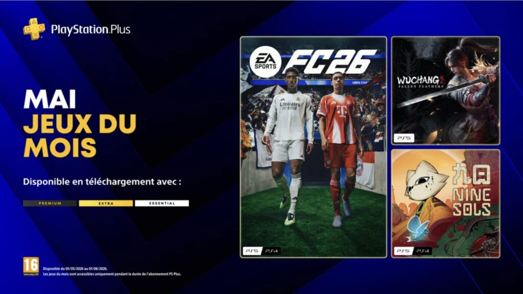 PlayStation Plus en mai 2026 // Source : Sony PlayStation Plus en mai 2026 // Source : Sony