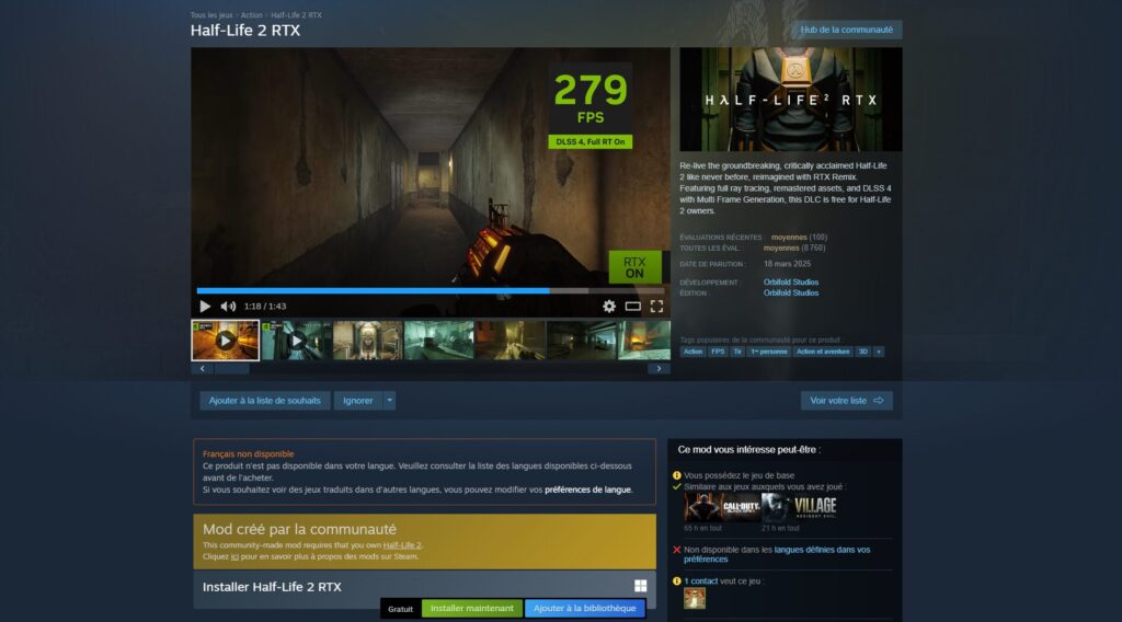 Half Life 2 RTX Remix sur Steam Half Life 2 RTX Remix sur Steam