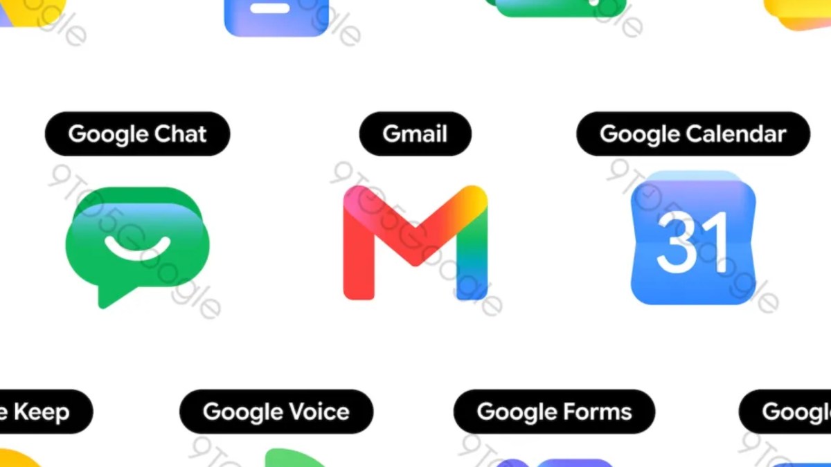 Les nouveaux icones de Google. // Source : 9to5google