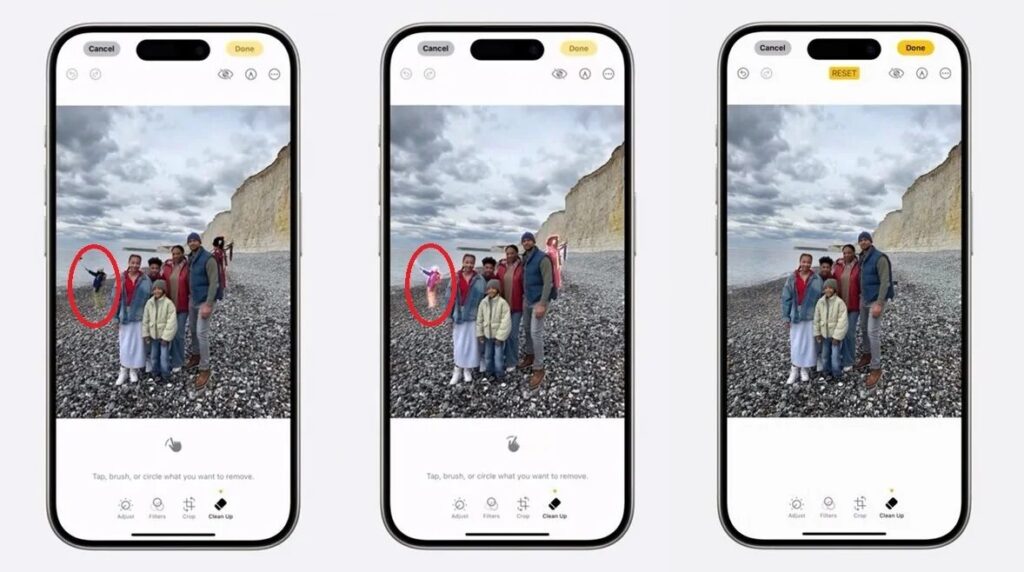L'outil Clean Up d'Apple Intelligence. L'outil Clean Up d'Apple Intelligence.