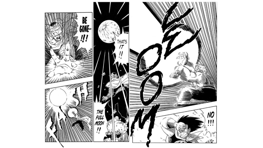 Jackie Chun n'hésite pas à faire disparaître la Lune pour empêcher la transformation de Goku. // Source : Shūeisha Jackie Chun n'hésite pas à faire disparaître la Lune pour empêcher la transformation de Goku. // Source : Shūeisha