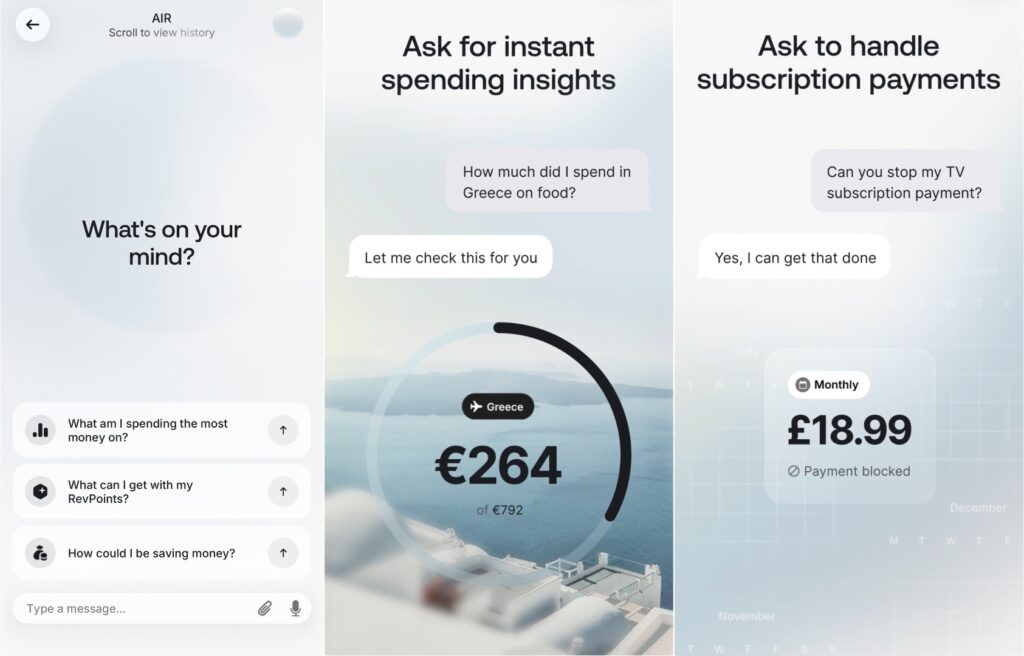 L'interface de Revolut AIR. L'interface de Revolut AIR.