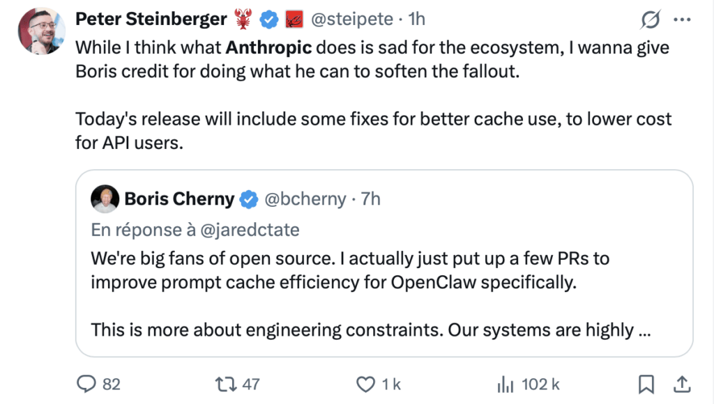 Le créateur d'OpenClaw se dit déçu, mais pas surpris. Il dit que son service a été mis à jour pour réduire sa consommation. Le créateur d'OpenClaw se dit déçu, mais pas surpris. Il dit que son service a été mis à jour pour réduire sa consommation.