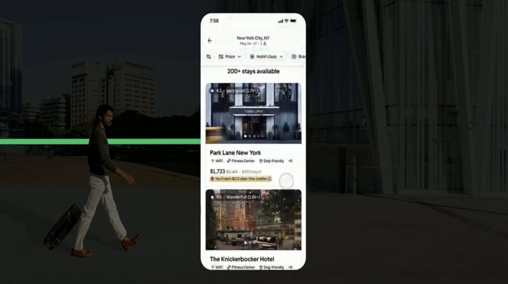 L'interface de Uber pour les hôtels. L'interface de Uber pour les hôtels.