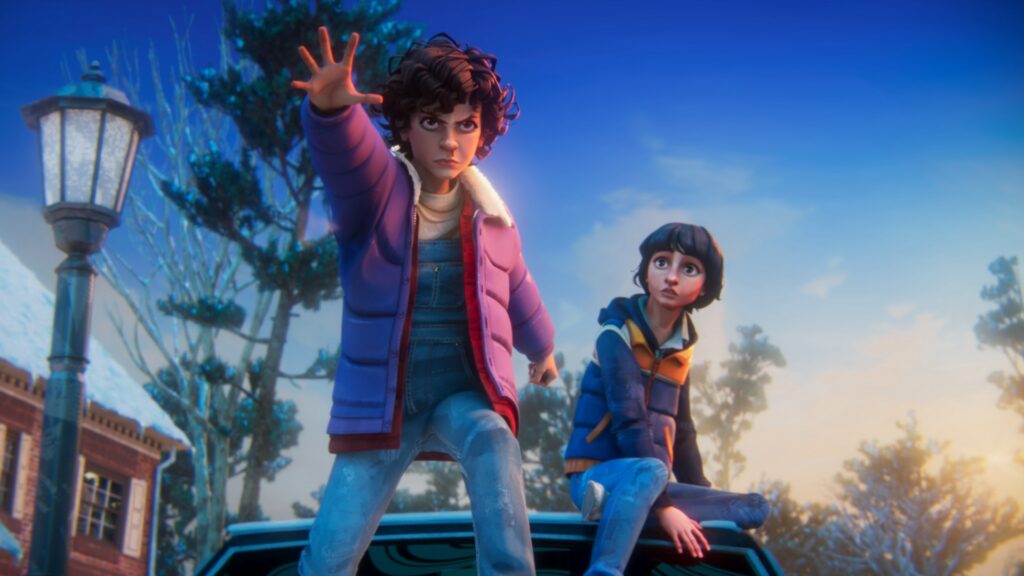 Stranger Things: Tales From '85 (L to R) Brooklyn Davey Norstedt as Eleven and Luca Diaz as Mike in Stranger Things: Tales From '85. Cr. COURTESY OF NETFLIX © 2025 Stranger Things: Tales From '85 (L to R) Brooklyn Davey Norstedt as Eleven and Luca Diaz as Mike in Stranger Things: Tales From '85. Cr. COURTESY OF NETFLIX © 2025