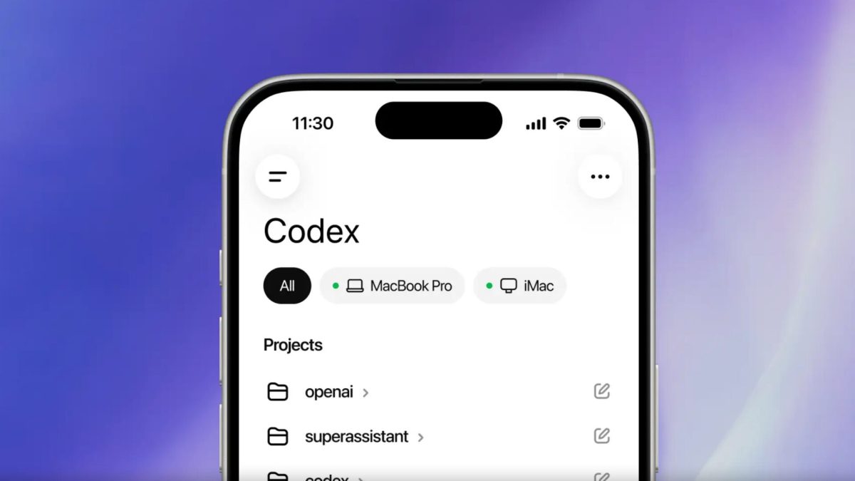 Codex sur smartphone. // Source : OpenAI Codex sur smartphone. // Source : OpenAI
