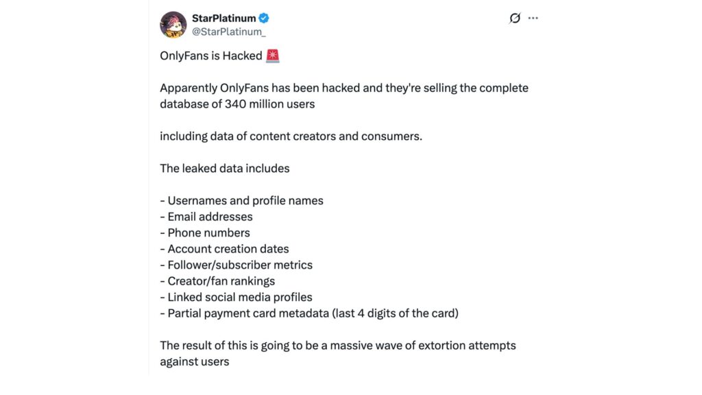 340 millions de comptes seraient concernés. // Source : StarPlatinium sur X 340 millions de comptes seraient concernés. // Source : StarPlatinium sur X