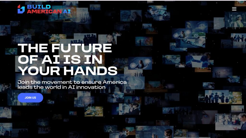Le site de Build American AI. // Source : Build American AI. Le site de Build American AI. // Source : Build American AI.