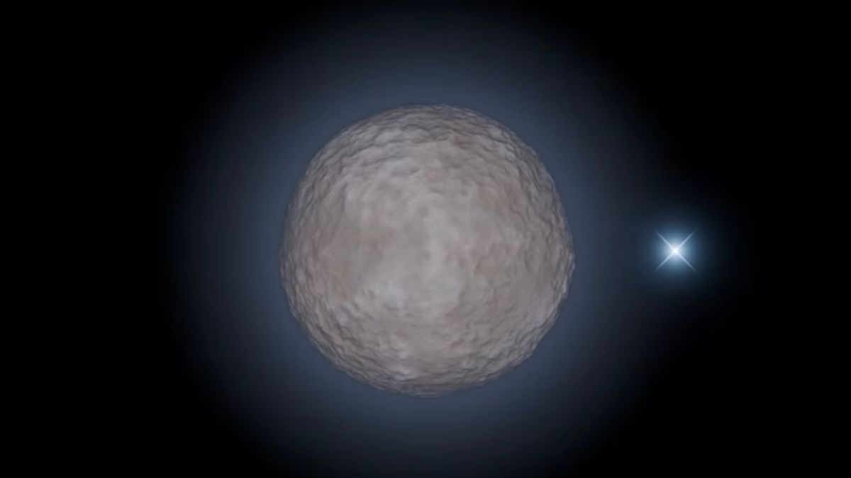 Animation qui montre comment l'occultation permet de déduire la présence d'une atmosphère. // Source : Capture YouTube NPG Press (image recadrée) Animation qui montre comment l'occultation permet de déduire la présence d'une atmosphère. // Source : Capture YouTube NPG Press (image recadrée)