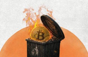 Bitcoin poubelle // Source : Montage Numerama