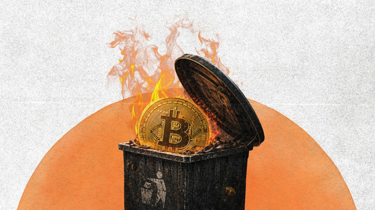 Bitcoin poubelle // Source : Montage Numerama