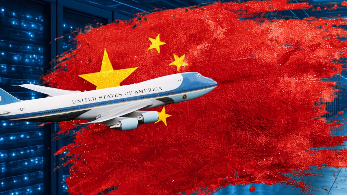 Air Force One se rend en Chine // Source : Montage Numerama Air Force One se rend en Chine // Source : Montage Numerama