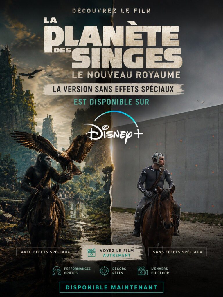 La Planète des Singes le Nouveau Royaume sans VFX // Source : Disney La Planète des Singes le Nouveau Royaume sans VFX // Source : Disney